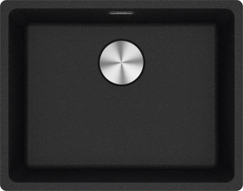 Franke Maris Single Bowl Flush Mount Sink - Onyx Fragranite, Hidden Overflow - MRG210-52ON-B