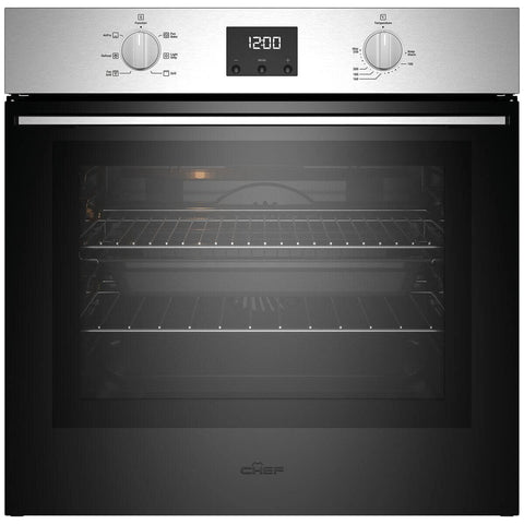 Chef 60cm electric oven 80L with AirFry - stainless steel, 6 functions, 10A plug-in - CVE6414SC