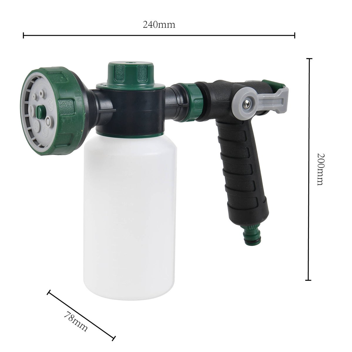 Garden Basics 500ml Spray Bottle Gun - 7 Pattern Nozzle - Adjustable Mix Ratio - SuperSaverAU - view 2