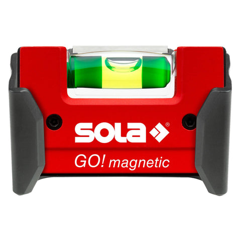 Sola Mini Compact Magnetic Spirit Level with Case Red
