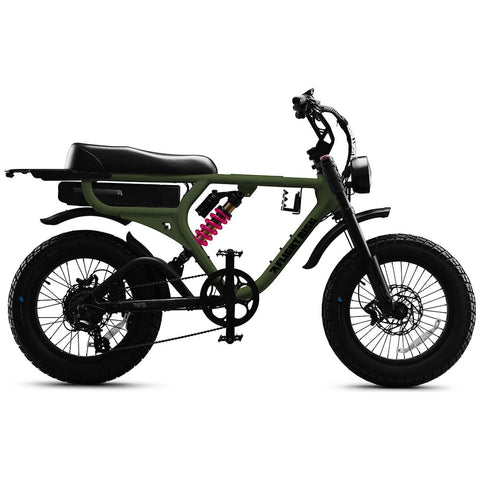 Flight Risk FR555 full-frame electric bike - 1000W motor, 52V 25Ah battery, Olive Green - FR-555OLIVE