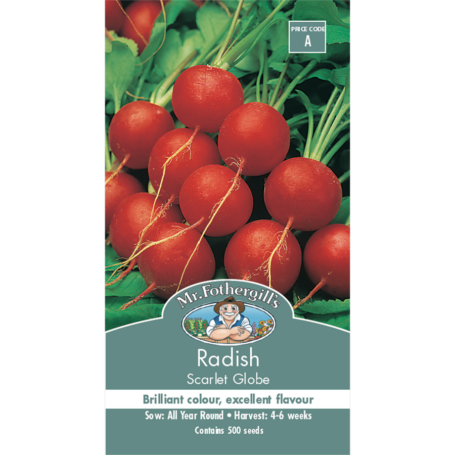 Mr Fothergill S Scarlet Globe Radish Seeds - 75mm - Red - Crisp Flavor - SuperSaverAU - view 1