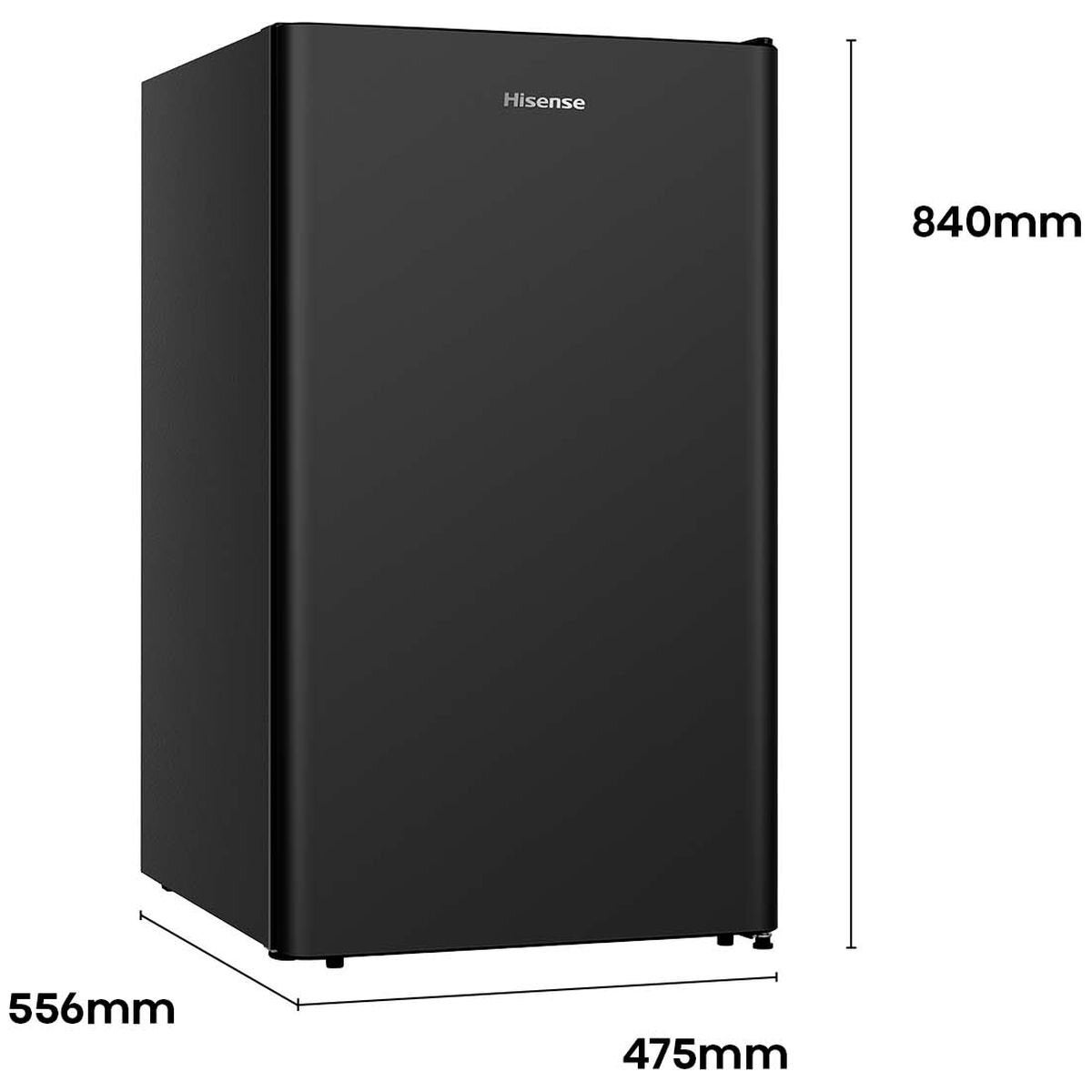 Hisense 124L bar fridge - black, Fresh Zone, large crisper, LED light, reversible door - HRBF126B