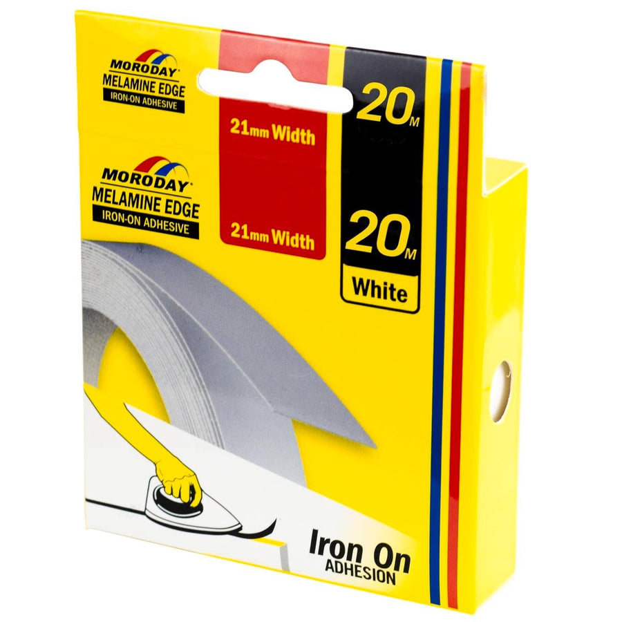Moroday Iron-On Melamine Edge - 20m - White - Easy Installation - SuperSaverAU - view 1