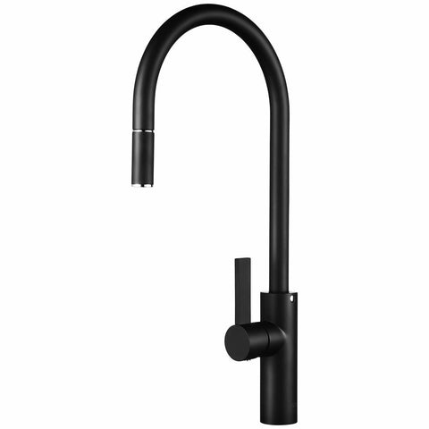 Armando Vicario Luz Pull Out Kitchen Mixer Tap - Black, Flat Lever, 4 Star Water Rating - LUZ-1B