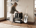 Vinyl Record Player Stand - Black - Holds up to 120 Records, Turntable Cabinet with Storage, Eiffel Series