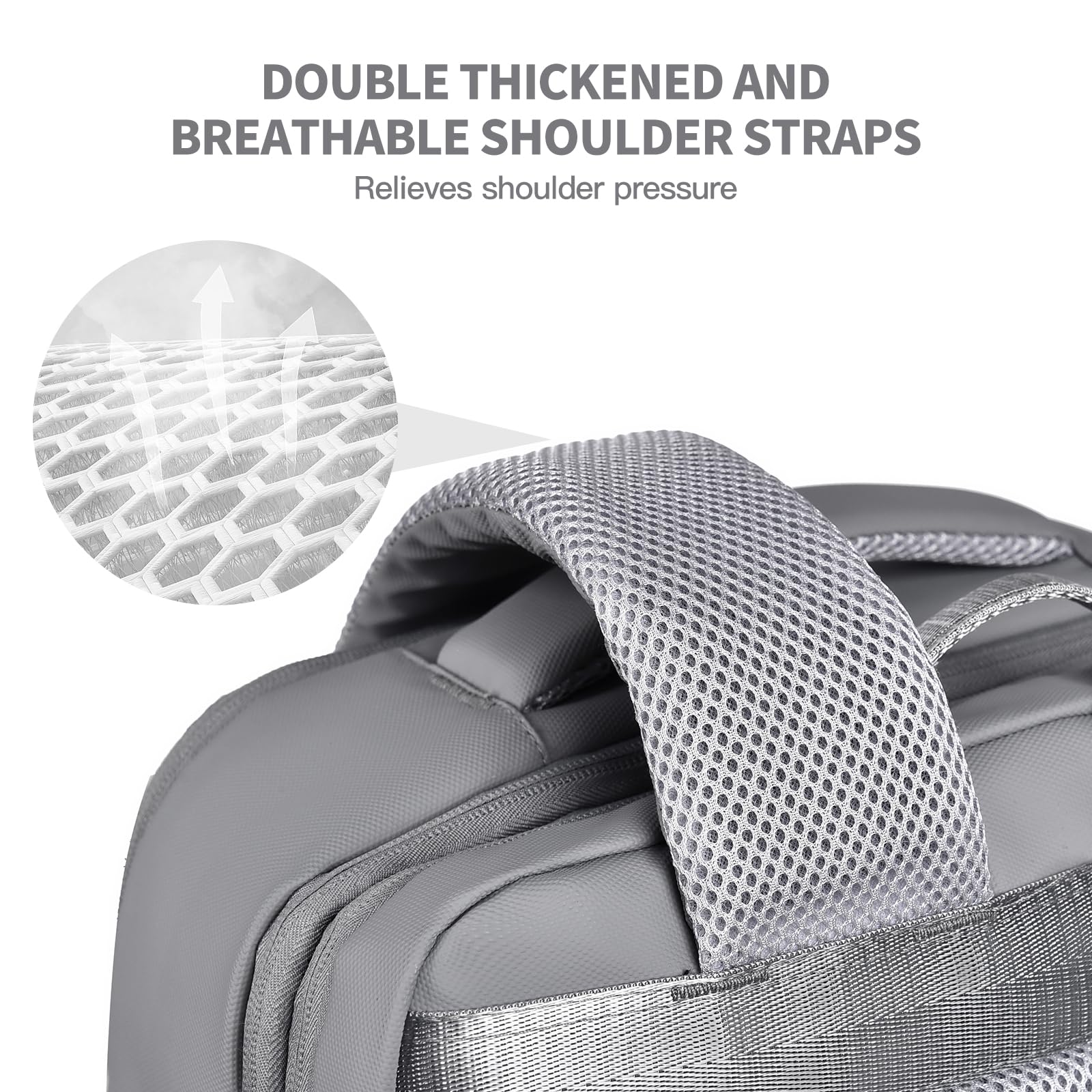 Travel Laptop Backpack 16" with USB Charging Port - Grey