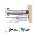 Adoored 85mm Satin Chrome Knurled Door Stop - Wall Protection - Stylish Design - SuperSaverAU - view 2