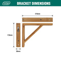 Carinya Stayed Bracket - 210 x 170mm - Varnished Bamboo - Wall Mount - SuperSaverAU - view 4
