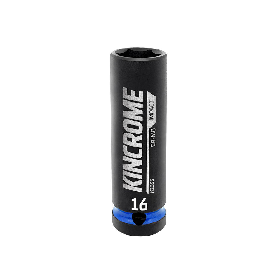 Kincrome 16mm 1/2" Drive Deep Impact Socket Cr-Mo Rust Resistant Black