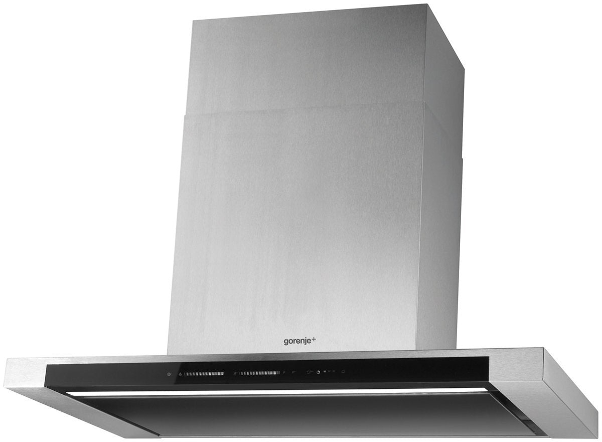 Gorenje 90cm canopy rangehood - stainless steel, SliderTouch control, powerboost, 9 fan speeds - GHT92X-AU