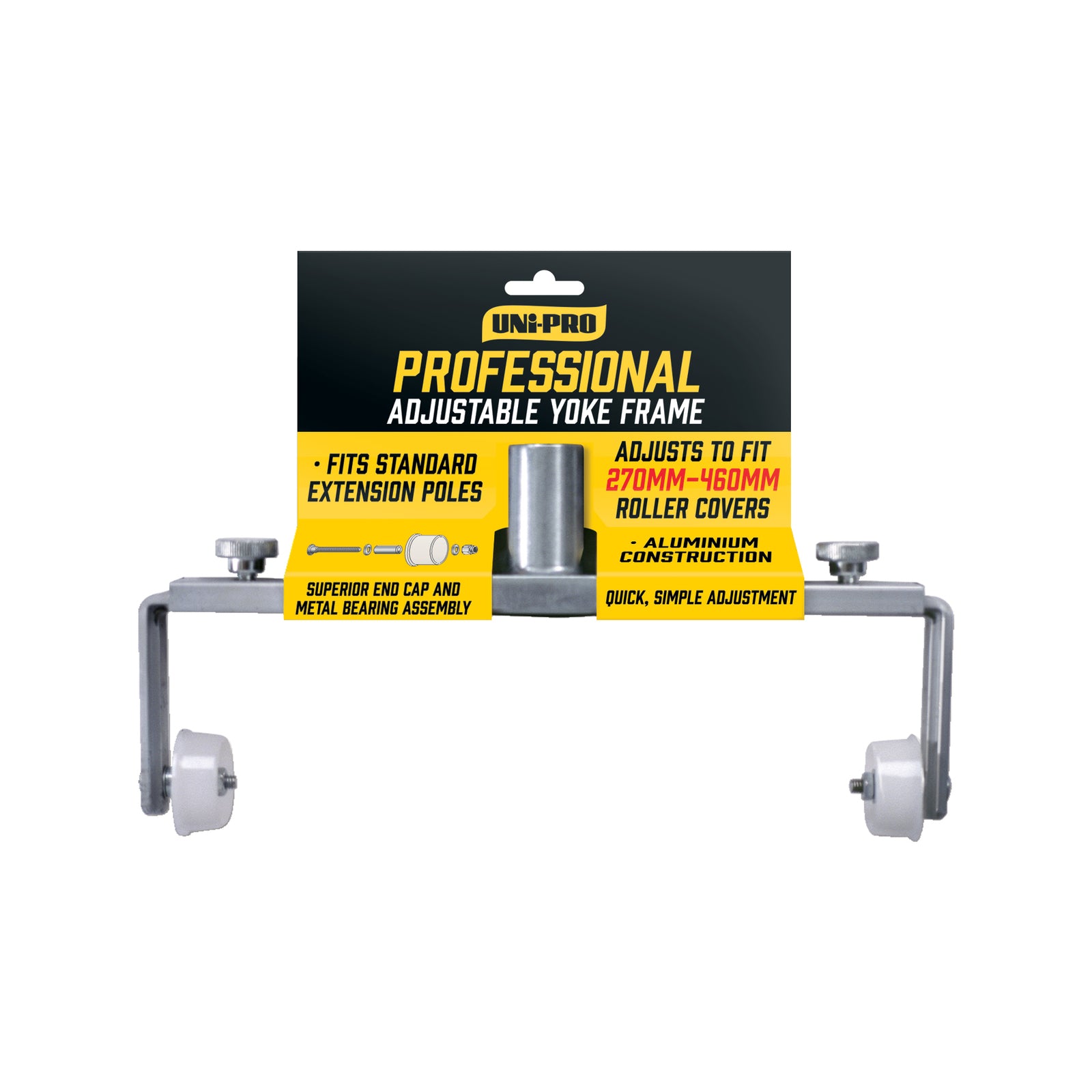 Uni-Pro 270-460mm Professional Adjustable Yoke Roller Frame, Aluminium with Handle