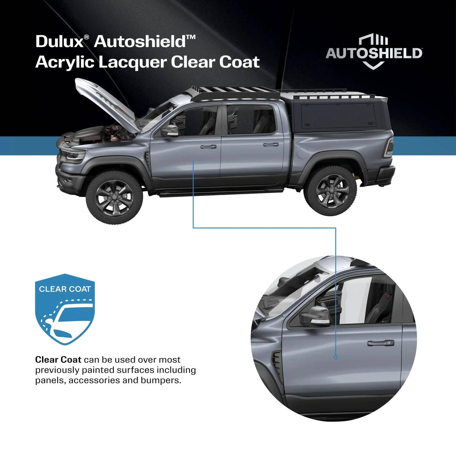 Dulux Autoshield Clear Gloss Acrylic Lacquer Spray Paint 340g