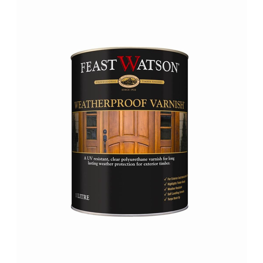 Feast Watson Weatherproof Varnish - 1L - Solvent Based - UV Resistant - SuperSaverAU - view 1