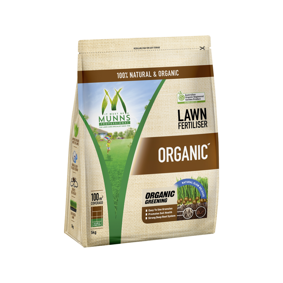 Munns Professional Lawn Fertiliser - 5kg - Organic - All Lawns - SuperSaverAU - view 1