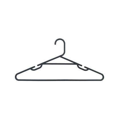 All Set Black Plastic Tube Clothes Hangers - 10 Pack - 445mm x 215mm - Anti-Slip Notches