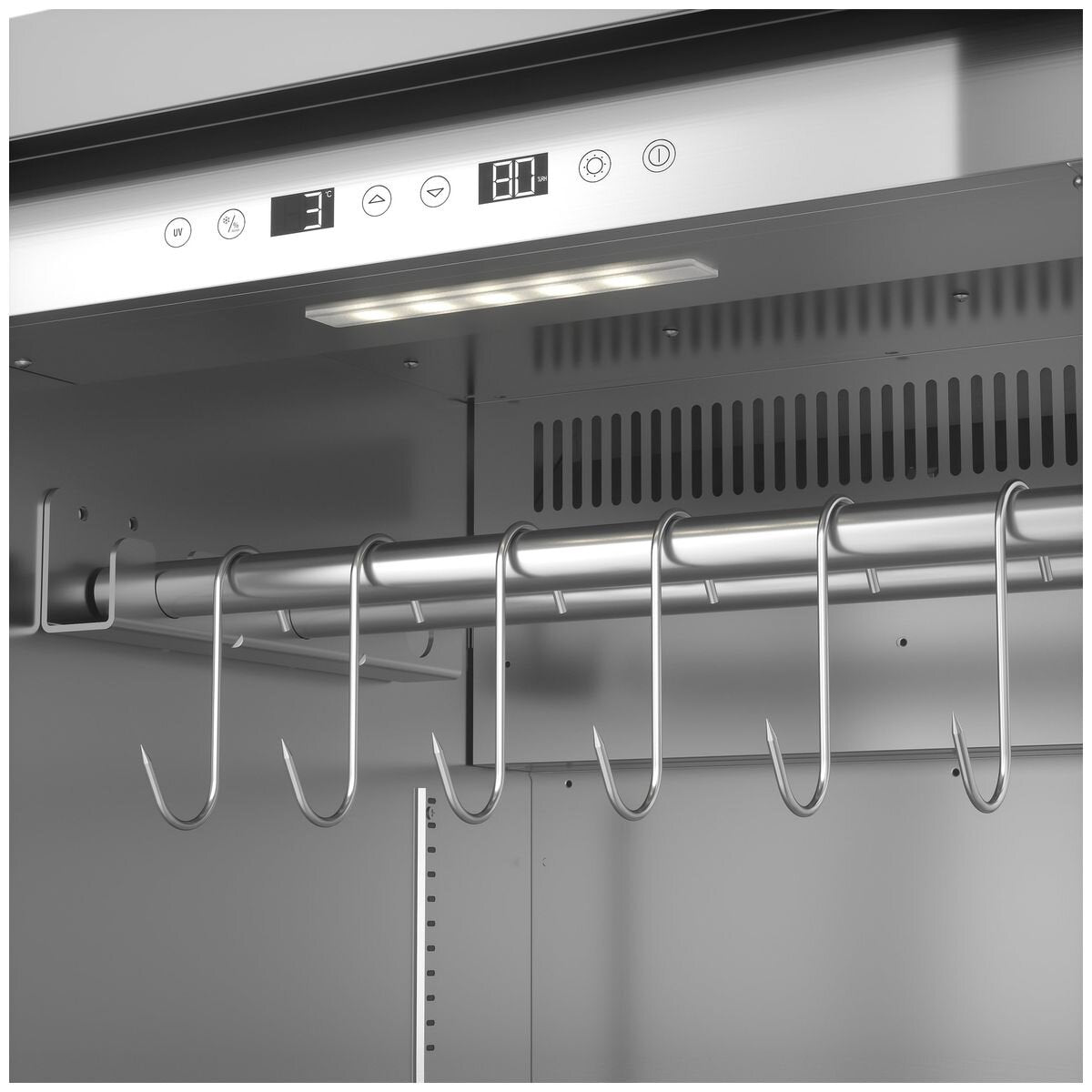 Caso Design 380L dry aged meat cabinet - stainless steel, active air circulation, UV glass door - DA-691