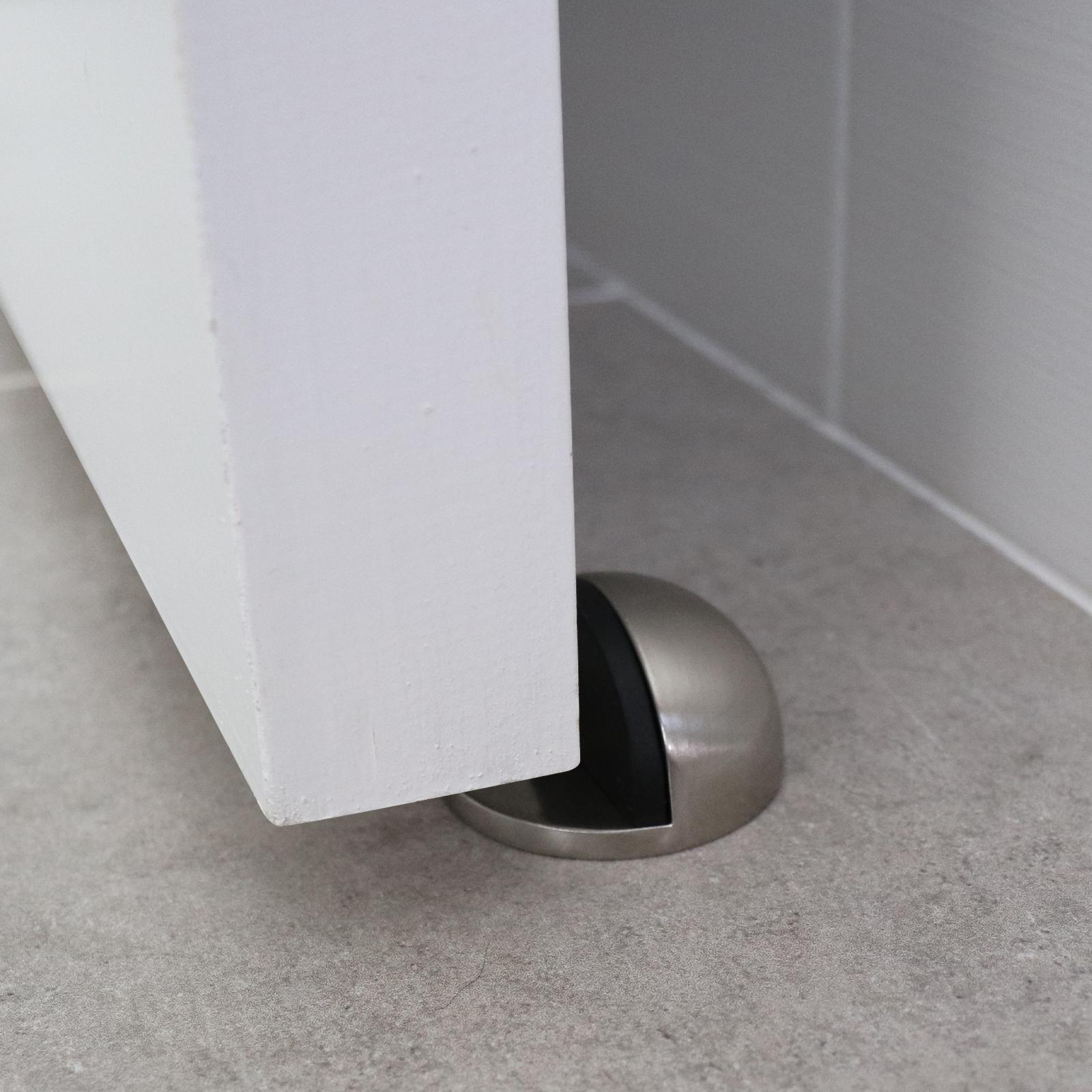 Adoored Satin Chrome Half Moon Door Stop with Rubber Tip