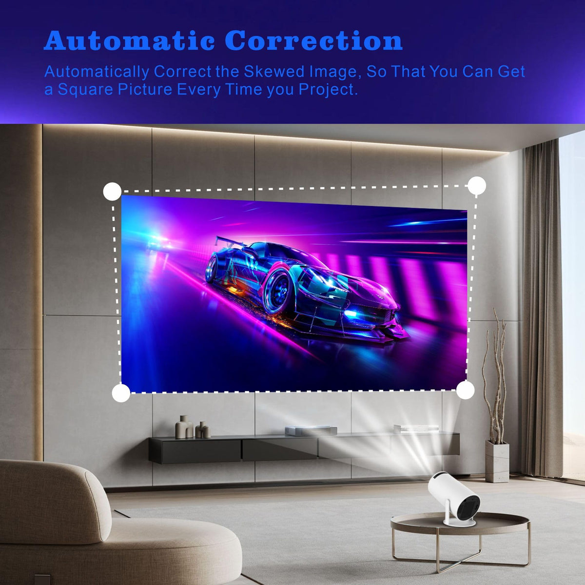 Mini Wi-Fi Projector - Bluetooth, 180 Degree Rotation