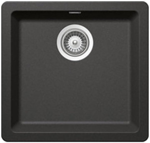 Abey Schock Soho single bowl sink 450mm - grey stone colour, topmount or undermount - N100SS