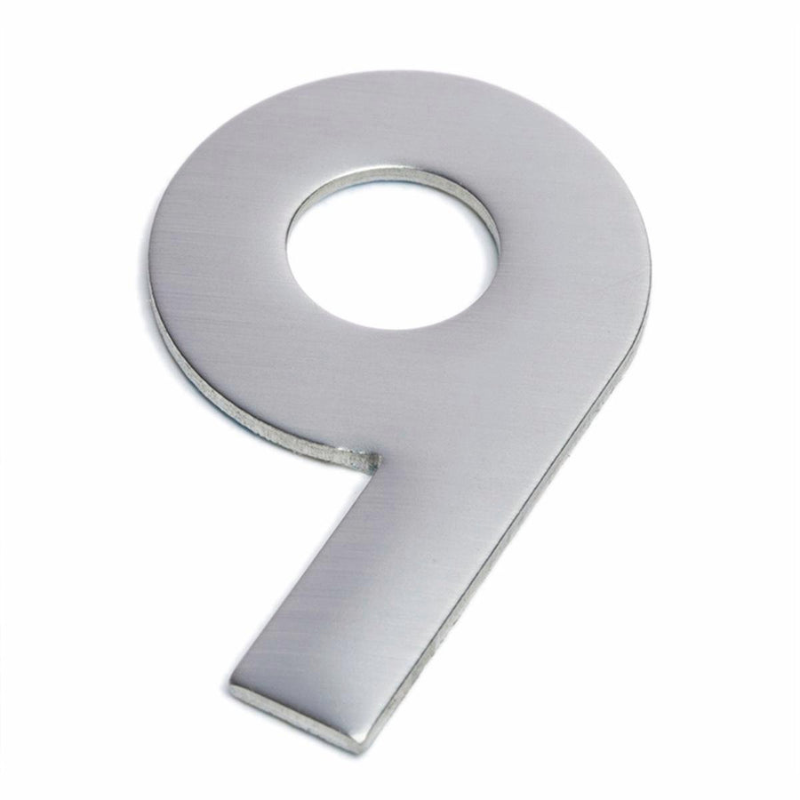 Sandleford Stainless Steel Self Adhesive House Number 9 - 75mm - Brushed - SuperSaverAU - view 1