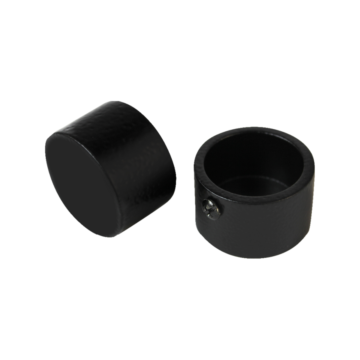 Pillar Black Curtain Rod Finial - 25mm Aluminium - Elegant Design - 2 Pack - SuperSaverAU - view 1