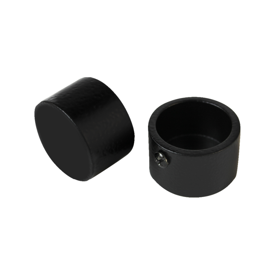 Pillar Black Curtain Rod Finial - 25mm Aluminium - Elegant Design - 2 Pack - SuperSaverAU - view 1