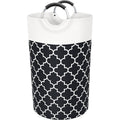 82 Litre Foldable Laundry Basket with Metal Frame - Black