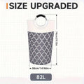 82 Litre Foldable Laundry Basket with Metal Frame - Black - view 4