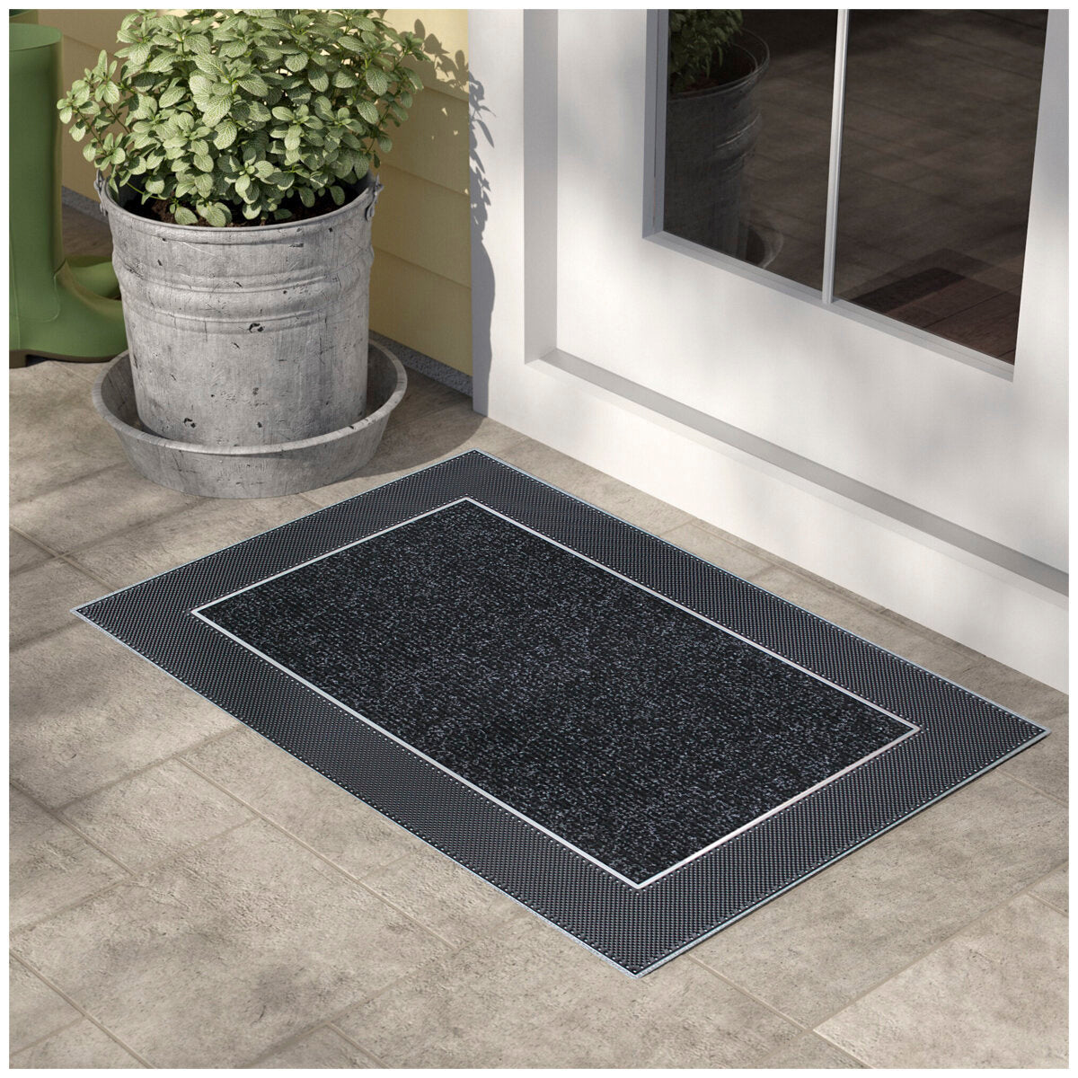 Modern Homes Rain Design Floor Mat 60 x 90cm Grey - Water-Absorbent, Non-Slip, Easy-to-Clean