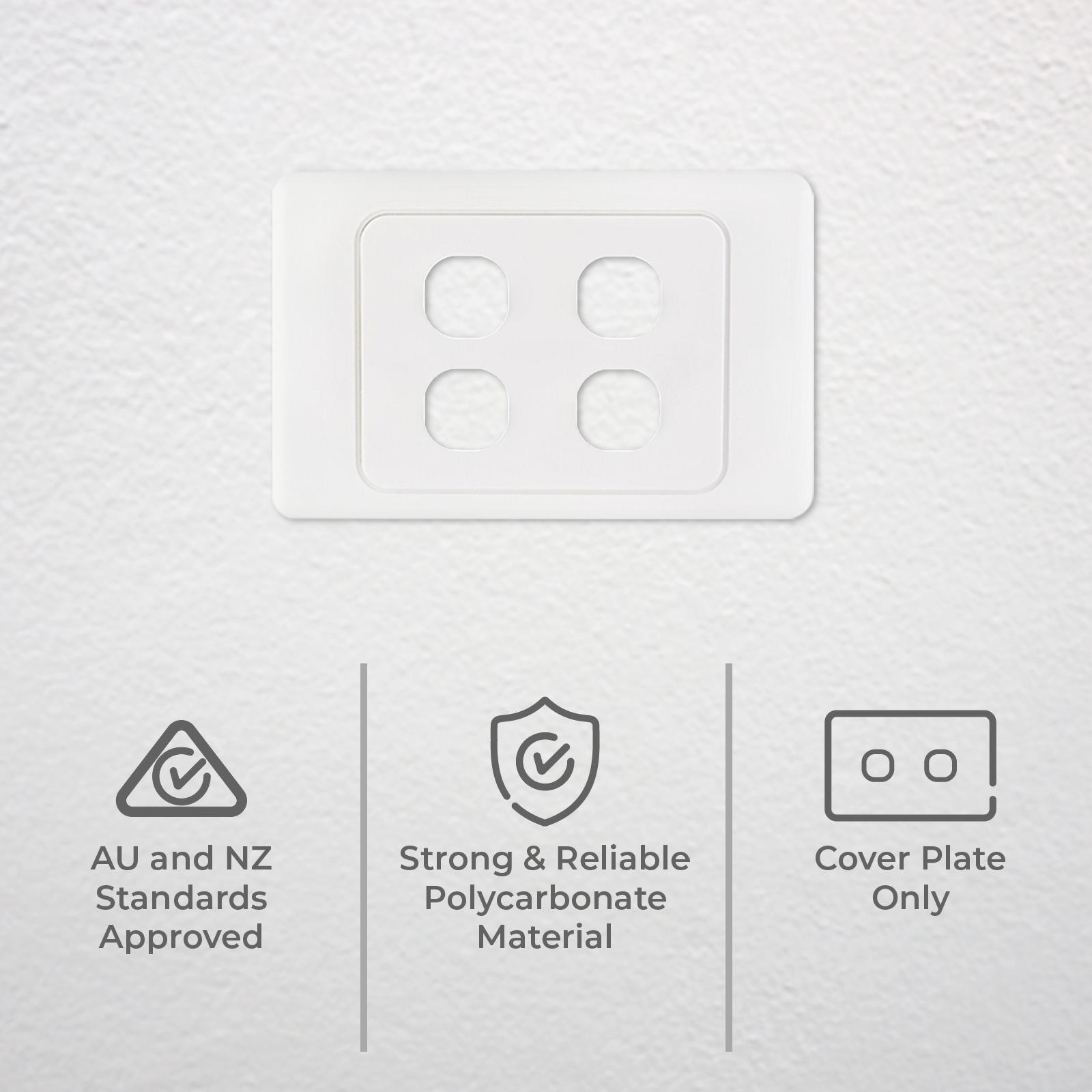 DETA 4 Aperture Grid Plate, White Plastic, 75mm x 115mm, Indoor