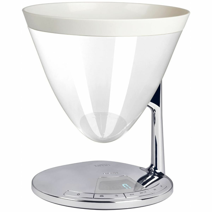 Bugatti Uma Kitchen Scale - 3kg Capacity with Removable Bowl and Timer - Shiny White - 56-UMAC1