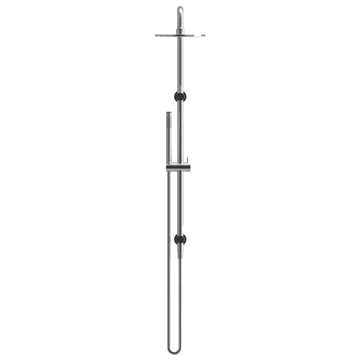 Rogerseller Tonic Baton Dual Rail Shower - Chrome - Brass Baton Hand Piece, 2-Way Diverter - 3506003801