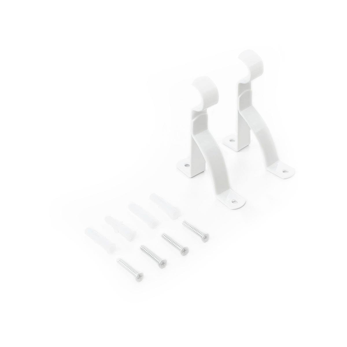 Windoware 50mm White Single Stayed Curtain Rod Bracket 2 Pack - SuperSaverAU - view 1