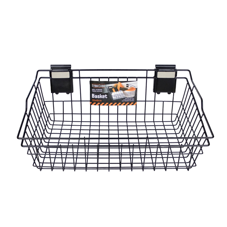 StorEase 30 x 46cm Powder-Coated Steel Garage Wall Storage Basket 15kg