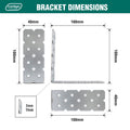 Carinya 100 x 100 x 40 x 2mm Galvanised Steel Angle Make-A-Bracket