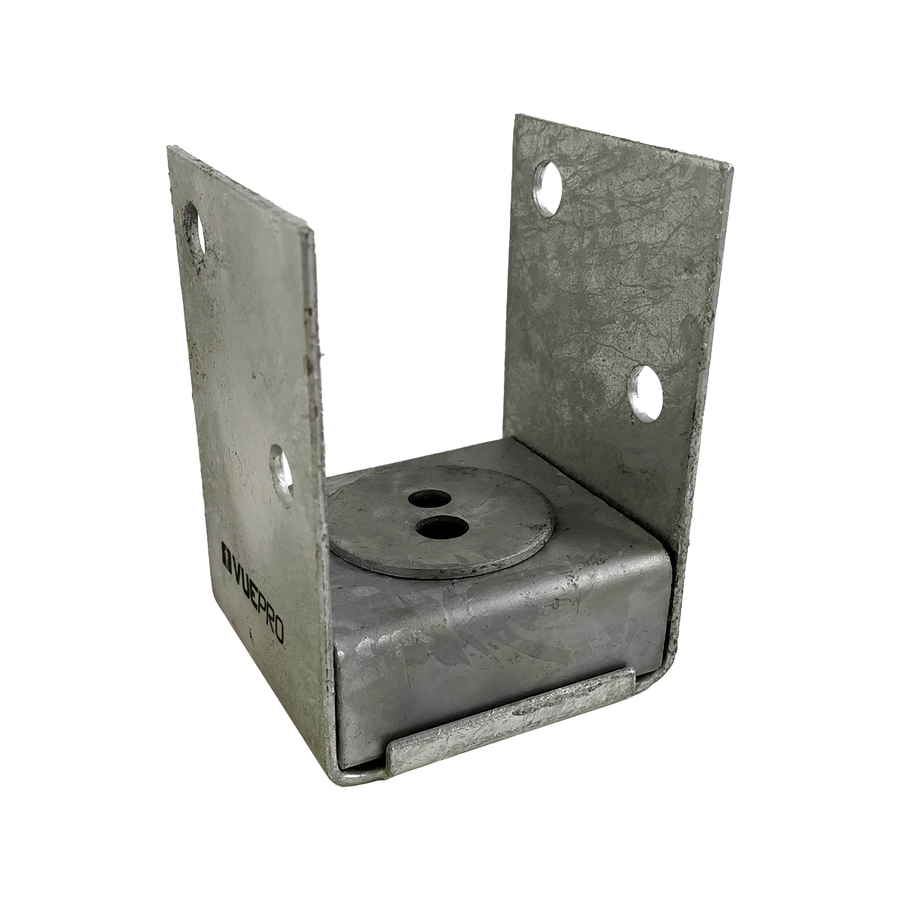 Vuepro Bolt Down Post Support - 90mm - Galvanised - Durable Connection - SuperSaverAU - view 1
