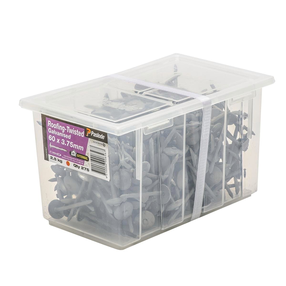 Paslode Roofing Nails - 60 x 3.75mm - Galvanised Steel - 275 Pack - SuperSaverAU - view 1