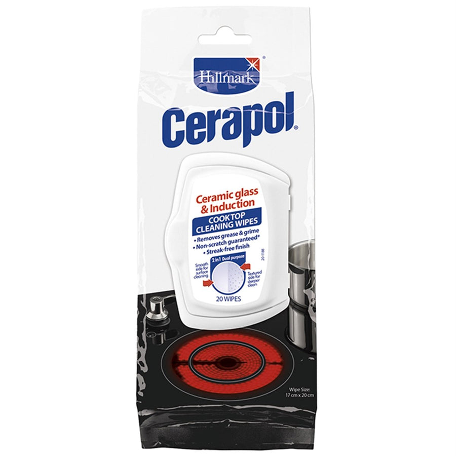 Hillmark Cerapol Cleaning Wipes 20 Pack - Ceramic Glass - Non-Scratch - Streak-Free - SuperSaverAU - view 1