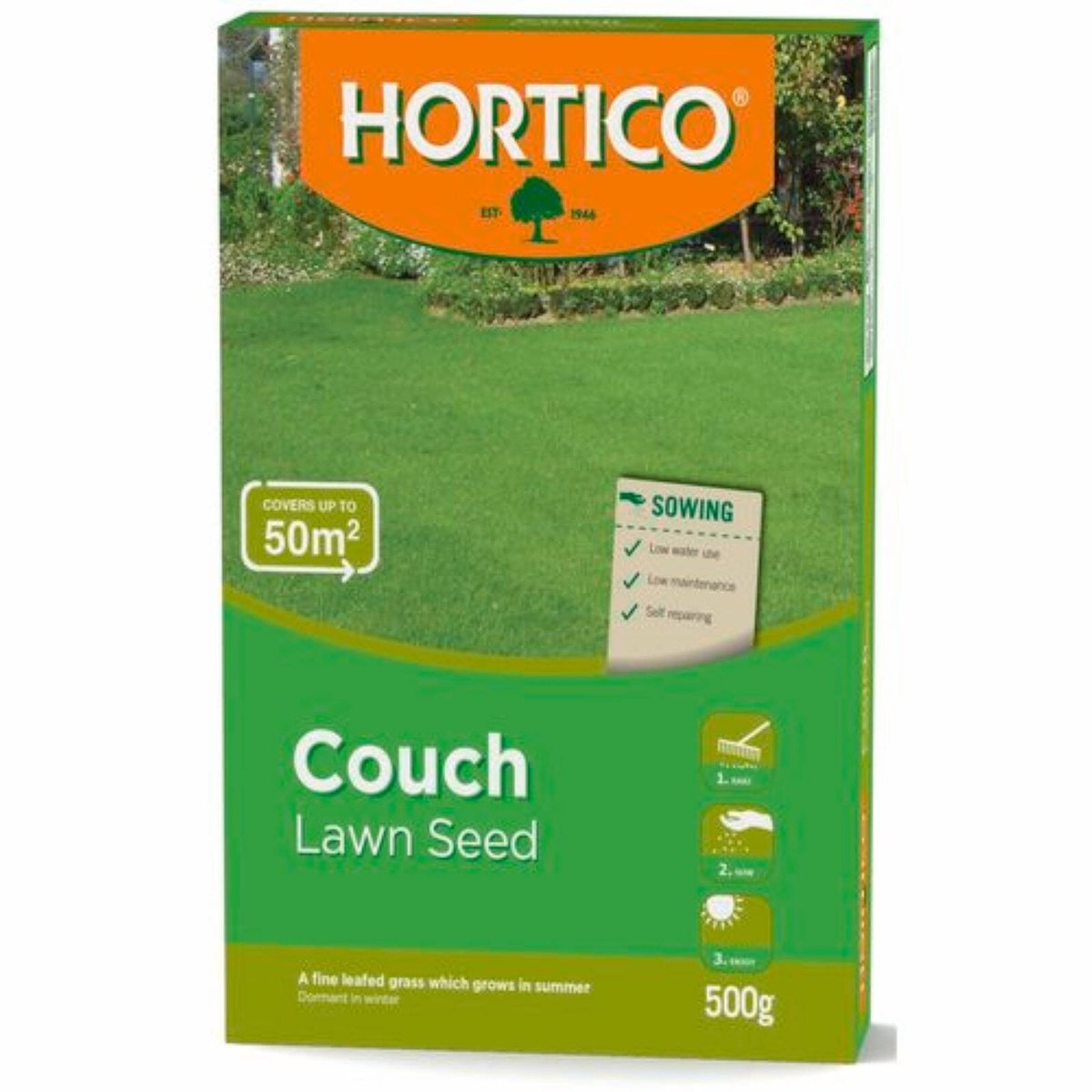 Hortico Couch Lawn Seed 500g Low Water Use Self-Repairing Grass - SuperSaverAU - view 1