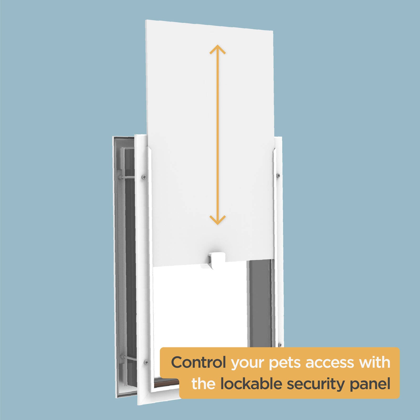 Hakuna Pets Medium Deluxe Aluminium Pet Door - White, Lockable, 4-Way Flap