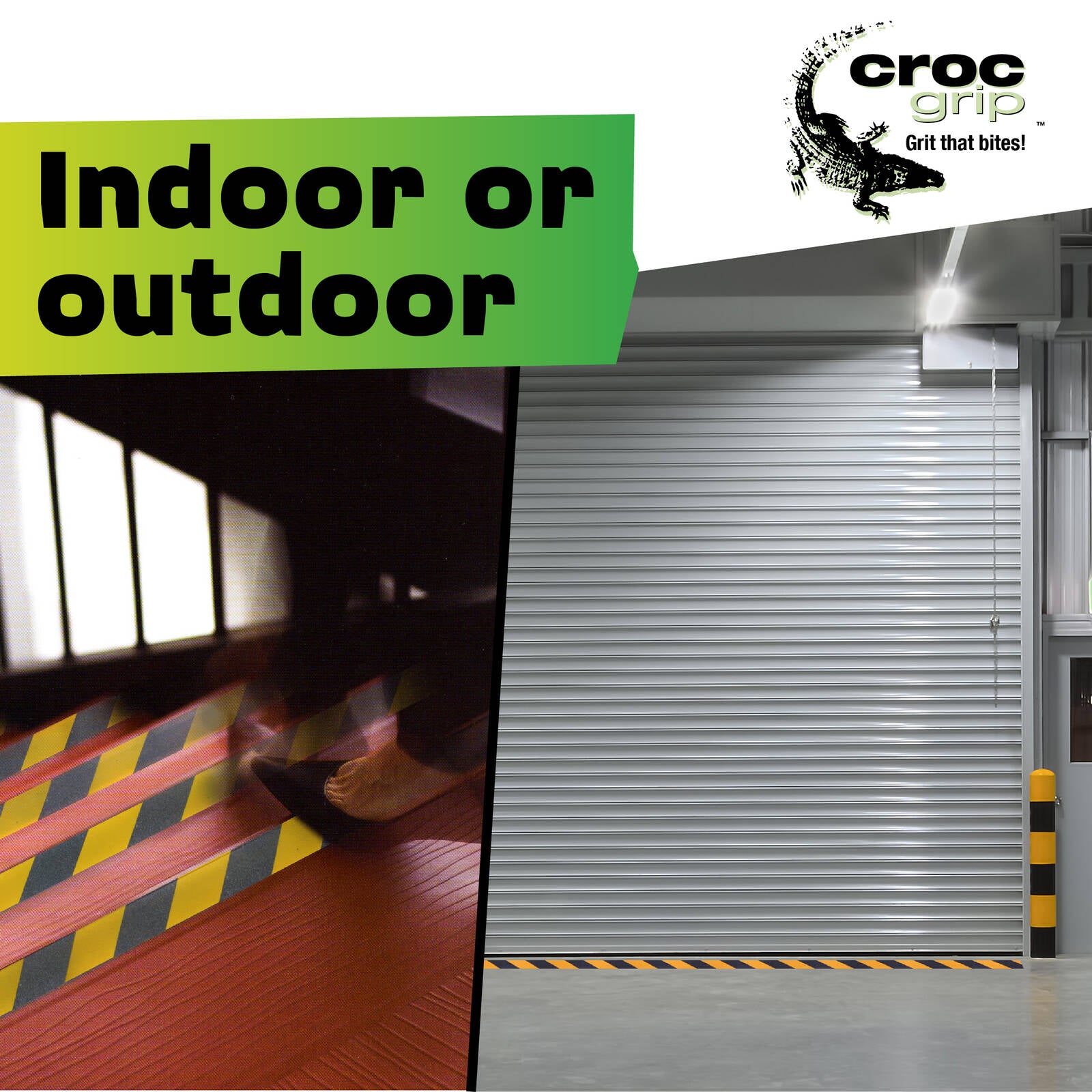 Croc Grip 5m x 50mm Anti-Slip Tape, Yellow & Black High-Visibility