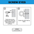 Everhang Zinc Plated Screw Eye Hook 12mm 20kg - 3 Pack