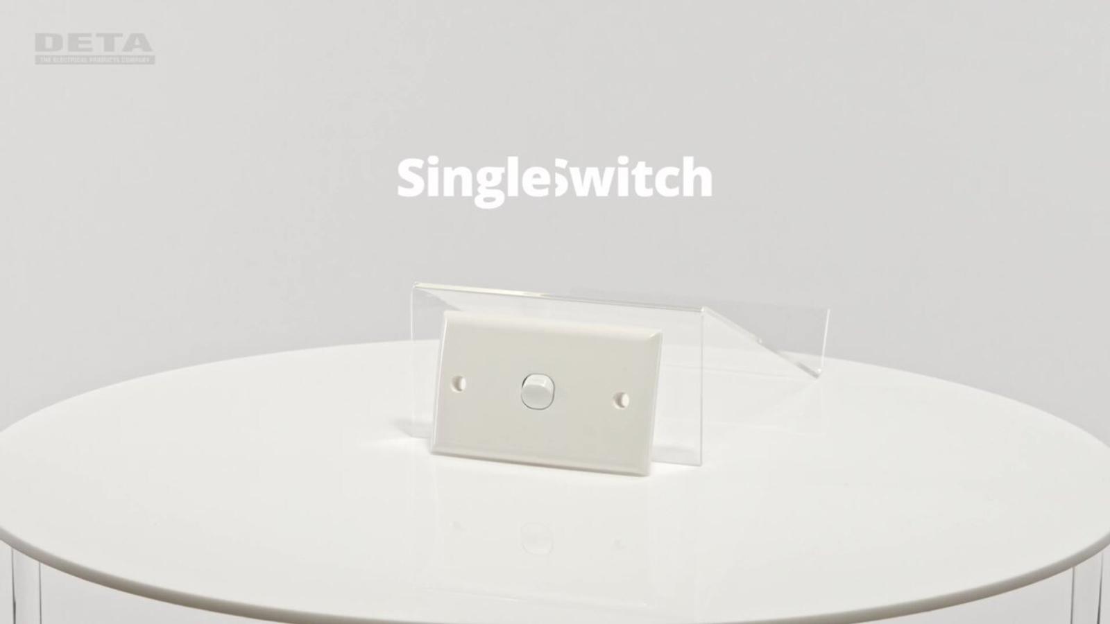 DETA White Solid Plate Single Switch - 1 Gang Polycarbonate 240V