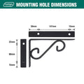 Carinya Scroll Stayed Bracket - 200 x 125mm - Powder Coated Steel - Black - SuperSaverAU - view 5