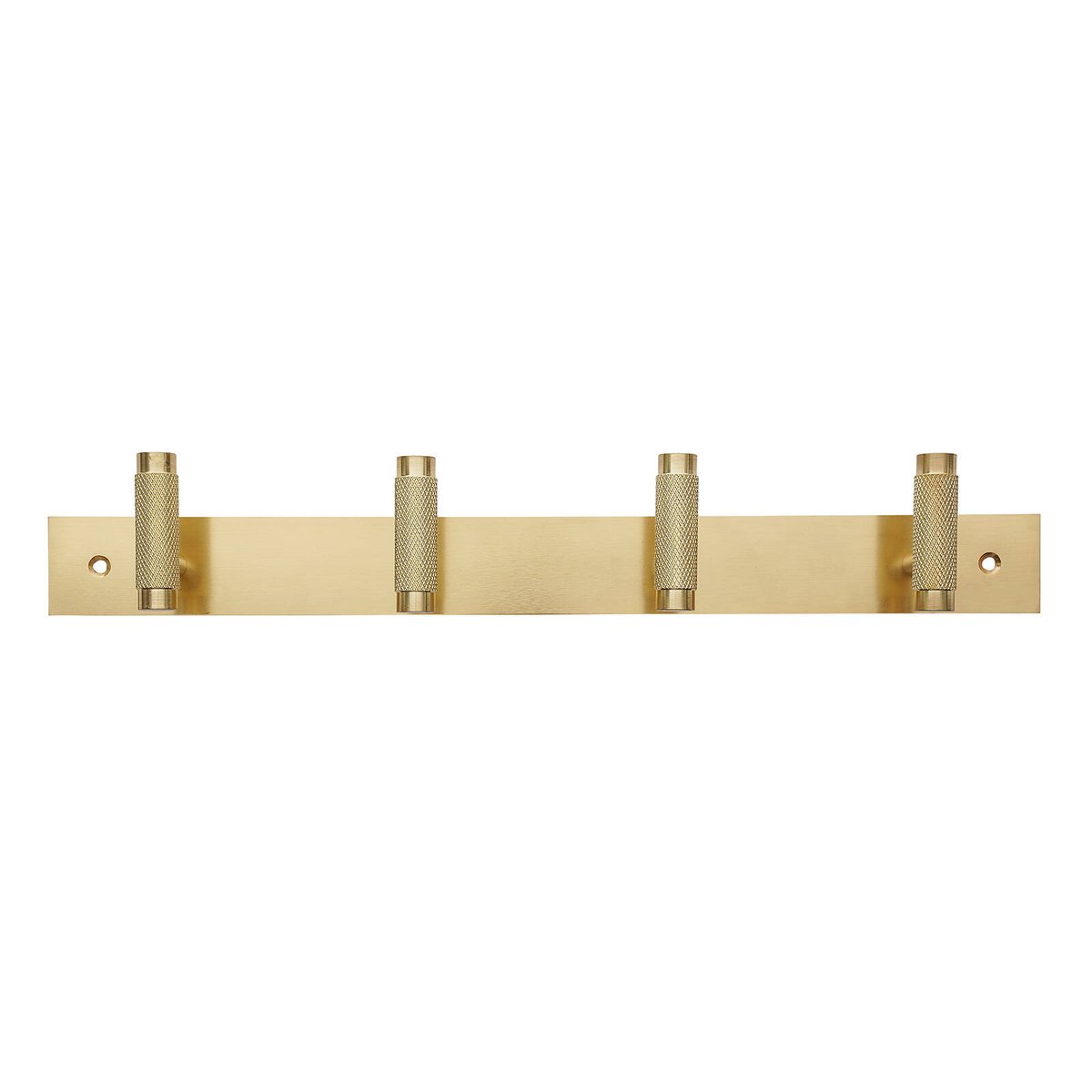 Adoored 4 Hook Brass Knurled Deco Hook Rack - 400mm x 40mm x 65mm - Durable - SuperSaverAU - view 1