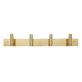 Adoored 4 Hook Brass Knurled Decorative Steel Hook Rack