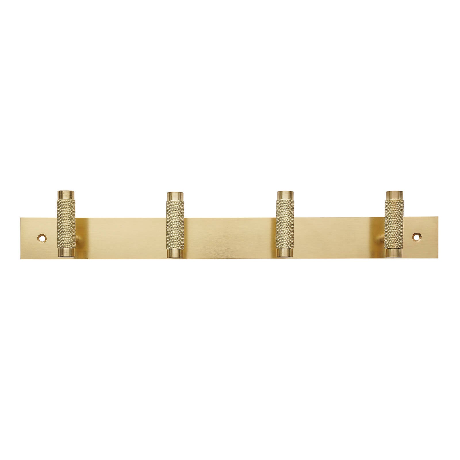 Adoored 4 Hook Brass Knurled Decorative Steel Hook Rack
