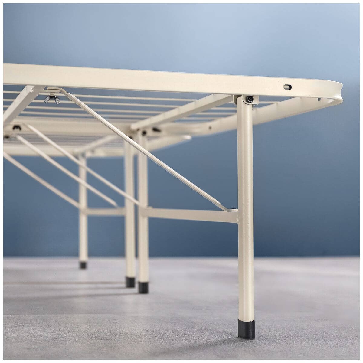 Zinus Double Smart Base Folding Bed Frame - Beige Steel, 33cm Under-Bed Clearance - AU-SBBK-14BG-D
