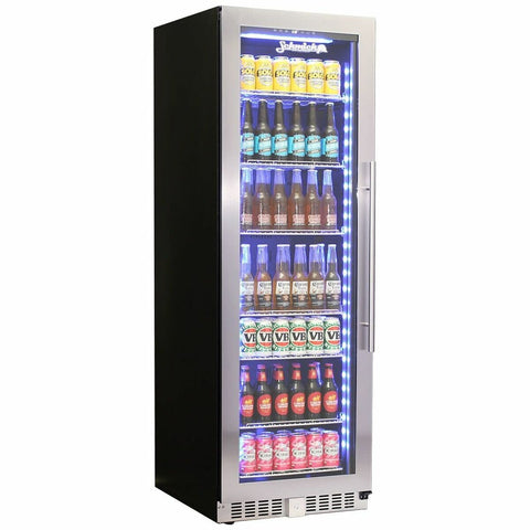 Schmick 405L Upright Glass Door Drinks Fridge - Black, Lockable, 10 Star Rating - BD425B